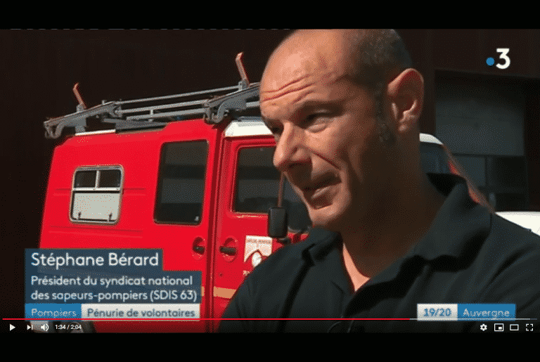 Pénurie de volontaire chez les pompiers du Puy de Dôme – Stéphane Bérard interviewé par France 3 Auvergne