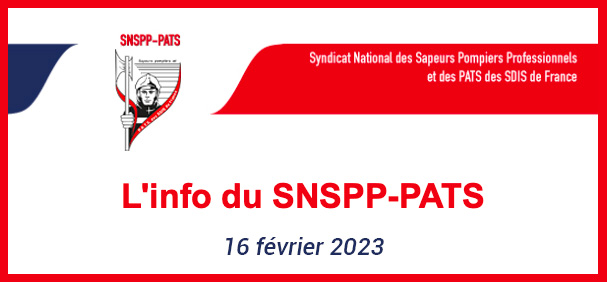 LA NEWSLETTER DU SNSPP-PATS DU 16 FÉVRIER 2023